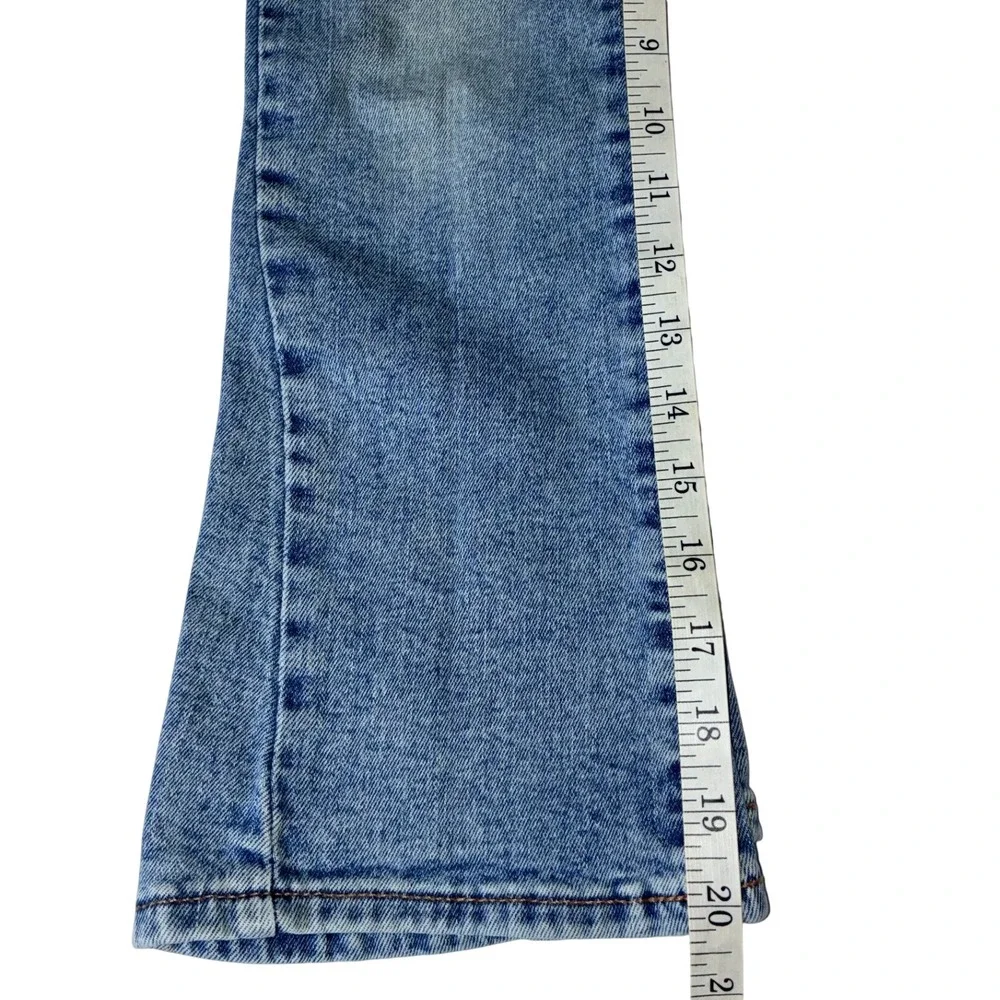 Gap Kids 70s Flare Jeans Light Wash Studded High Rise Boho Size 6